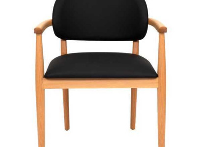 Schwarzer Lehnstuhl Designer Esszimmerstuhl Luxus Einsitzer Holzmöbel